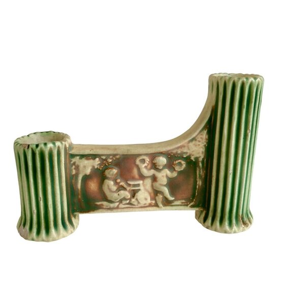 Roseville Donatello Double Bud Vase - Picture 1 of 11